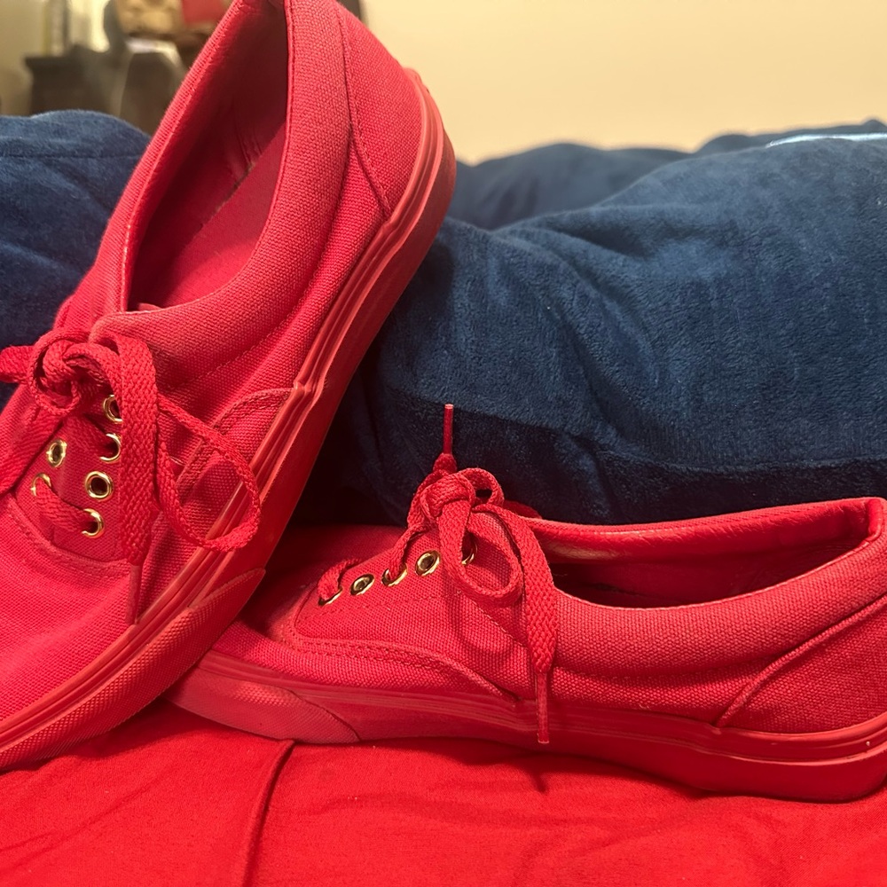 Vans Bold Red Canvas Sneakers